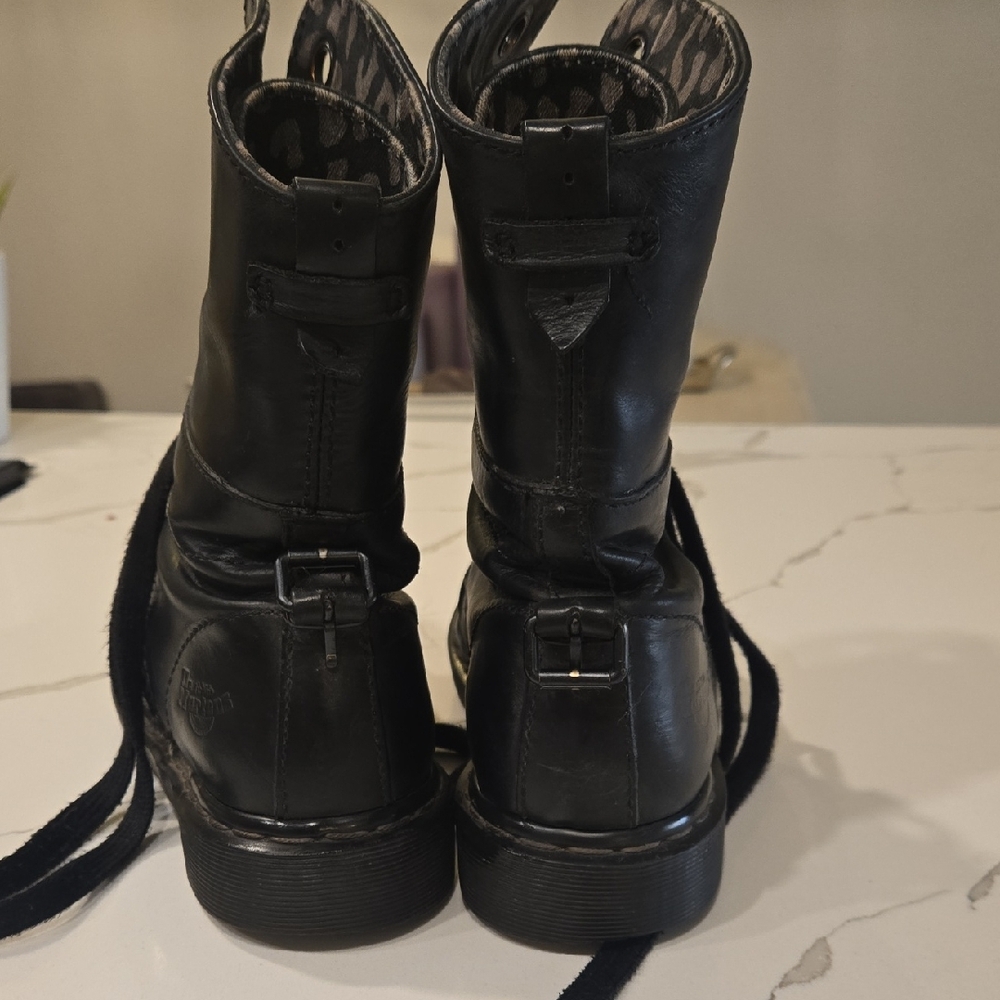 Dr. Martens Black and Gray Patterned Boots - Picture 4 of 7